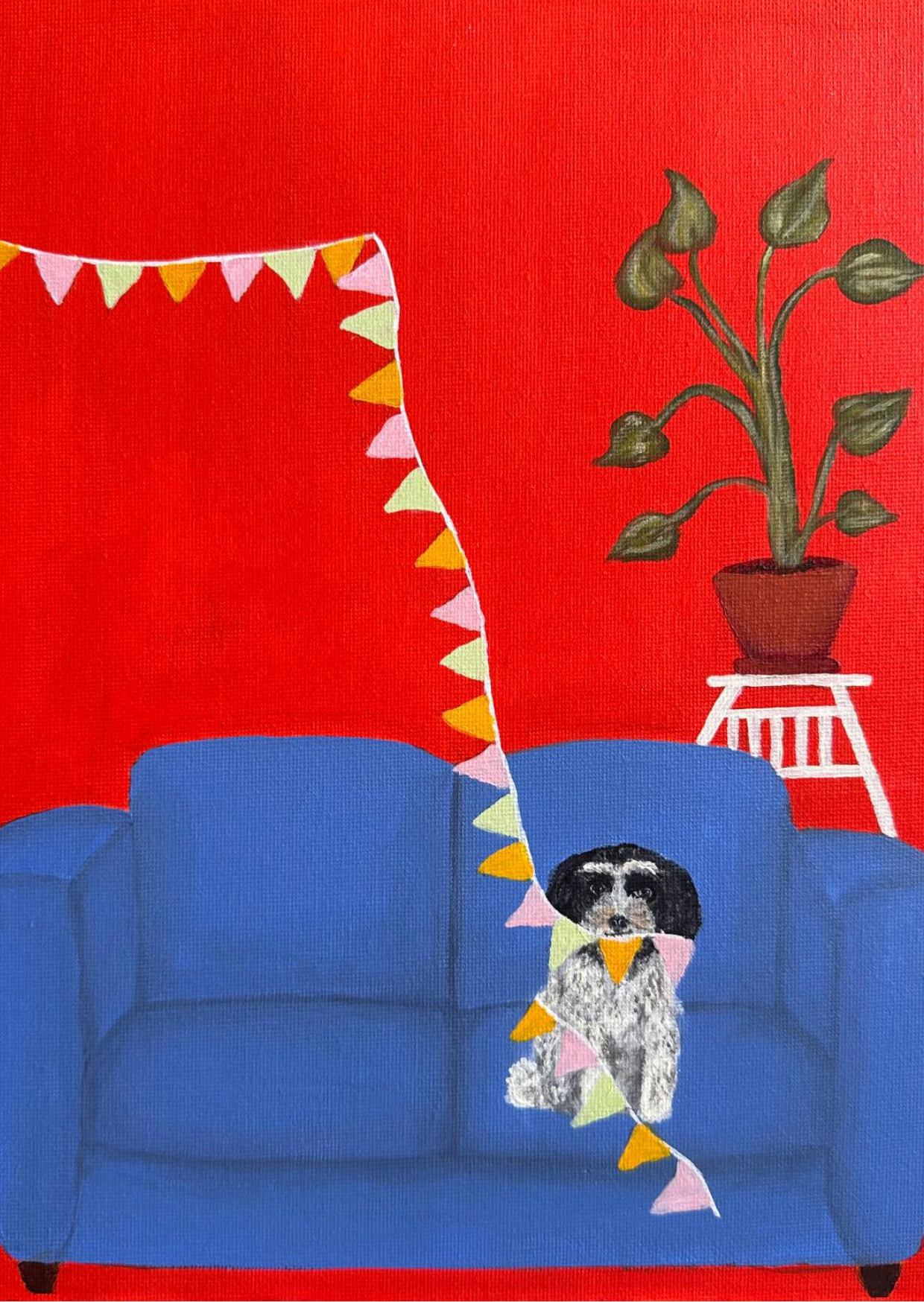 Kaart, feest met hond