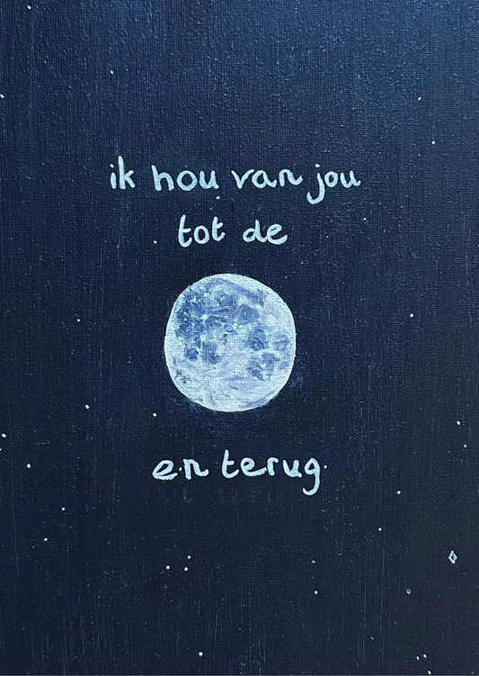 Kaart, ik hou van jou tot de maan en terug